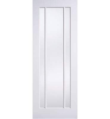 White Primed Lincoln 3 Light Clear Glazed