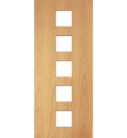 GO9 Oak Flush FD30 Fire Door