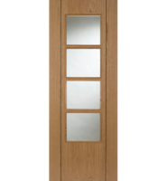 Vision Oak 4 Light Clear Glazed FD30 Walnut Inlay