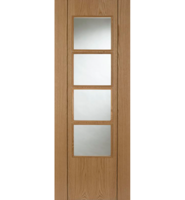 Vision Oak 4 Light Clear Glazed FD30 Walnut Inlay