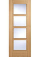 Pre-Finished Oak Vancouver 4L Glazed FD30 Fire Door