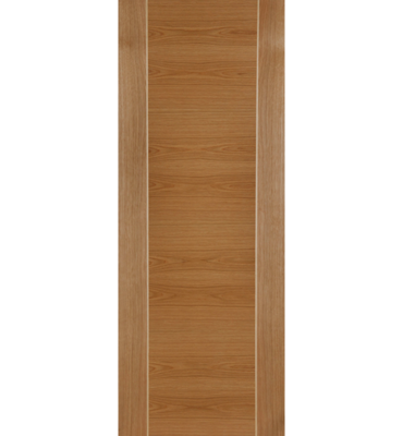Internal Oak Mirage Fire Door with Ash Inlays