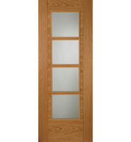 Internal Oak SS 4 Light Iseo Glazed Fire Door