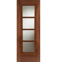 Internal Walnut SS 4 Light Iseo Glazed Fire Door