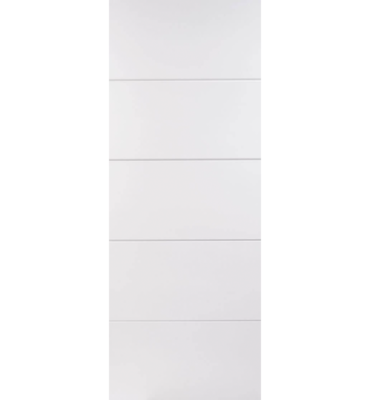 White Moulded Horizontal Four Line FD30 Fire Door