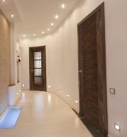 Internal Walnut SS 4 Light Iseo Glazed Fire Door