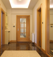 Internal Oak SS 4 Light Iseo with Bevelled Glass