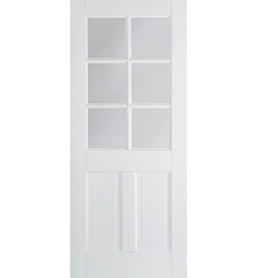 LP White Primed Canterbury 2 Panel 6 Light Glazed