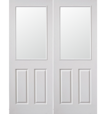 Canterbury 1 Light Clear Glazed Textured Fire Door Pair